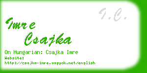 imre csajka business card